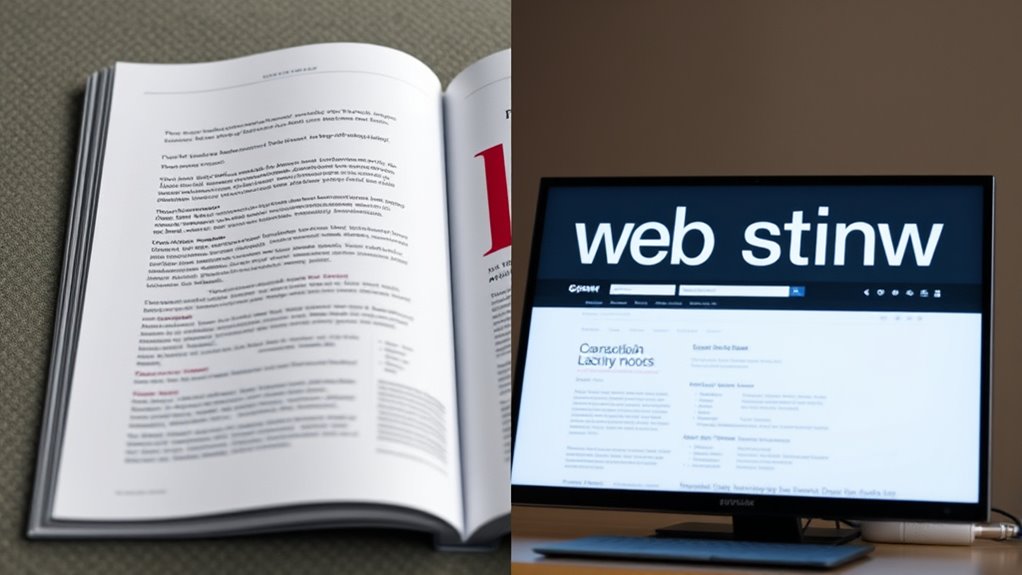 web vs print typography