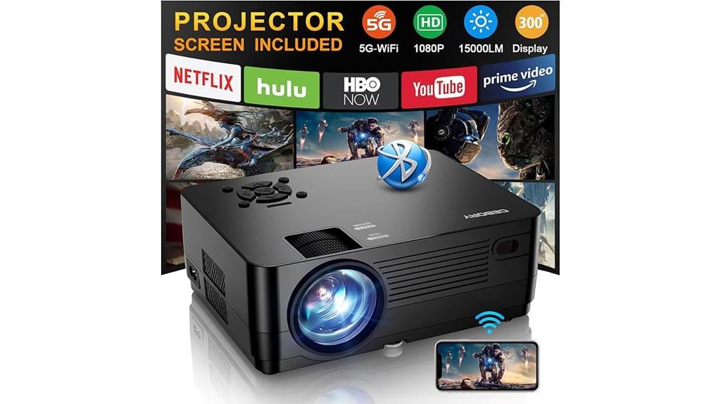 1080p projector with screen