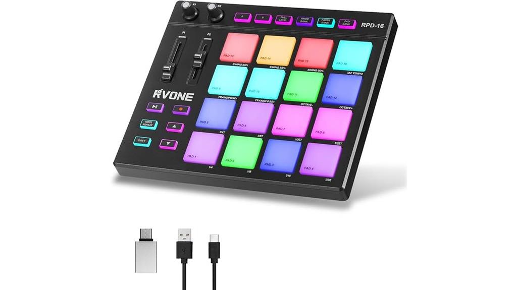 16 pad rgb midi controller
