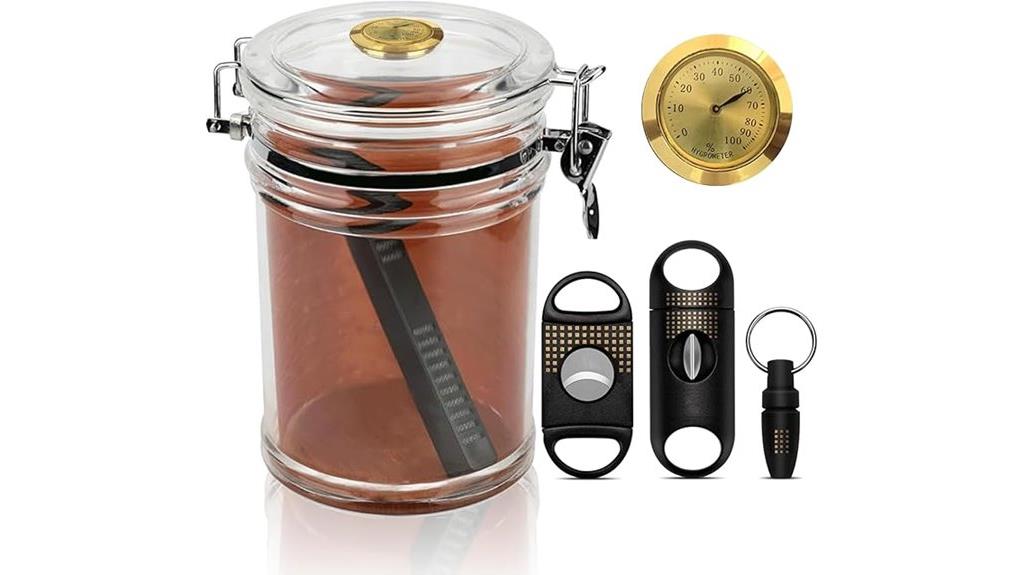 acrylic cigar humidor set