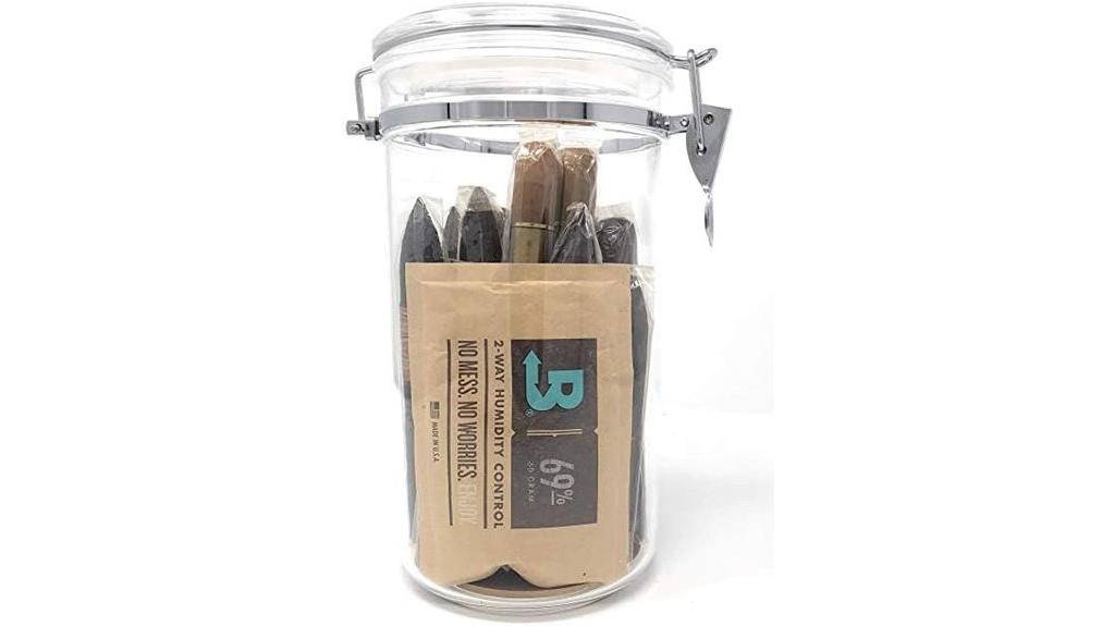 acrylic cigar jar with boveda