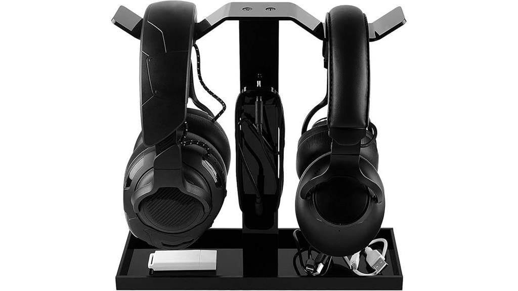 acrylic dual headphone stand