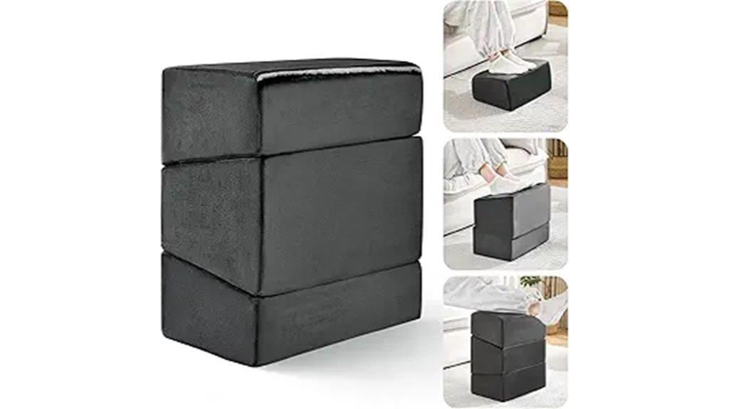 adjustable black desk footrest