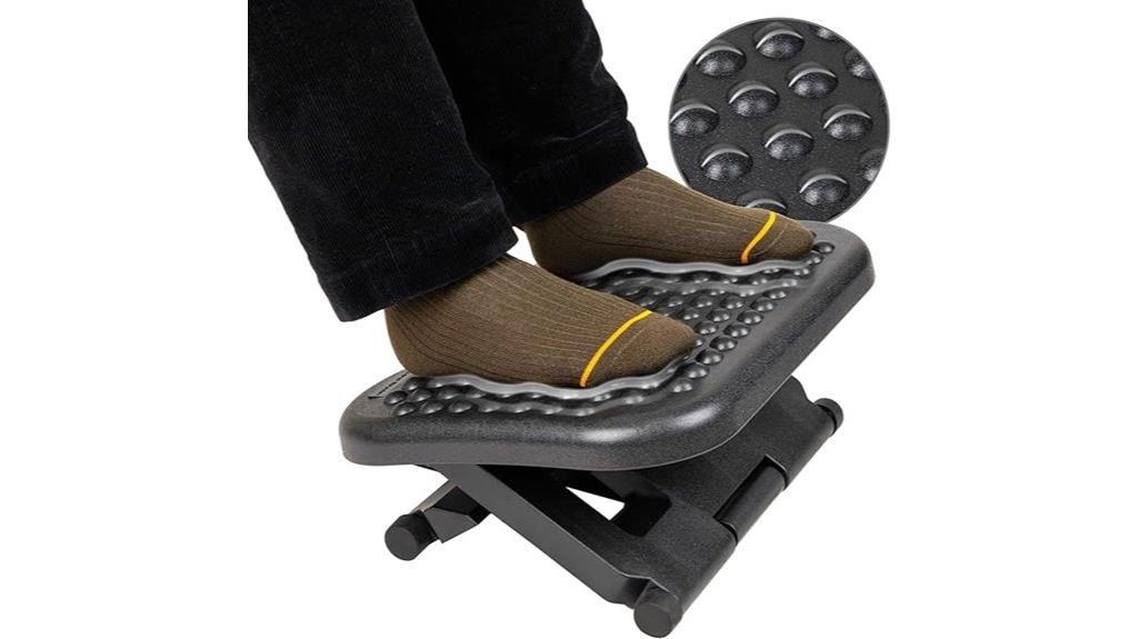 adjustable black office footrest