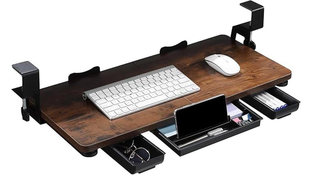 adjustable c clamp keyboard tray