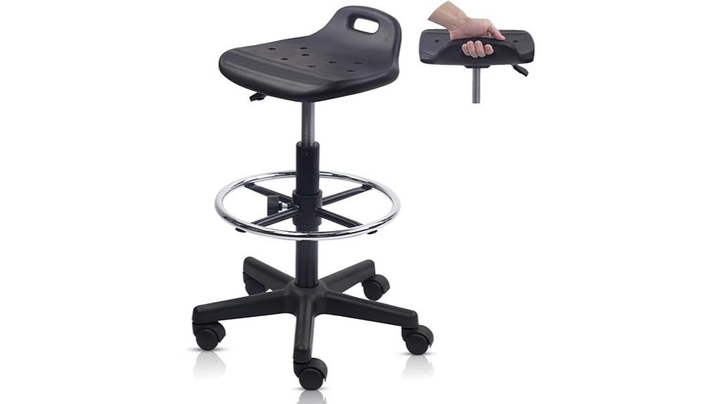 adjustable height rolling stool