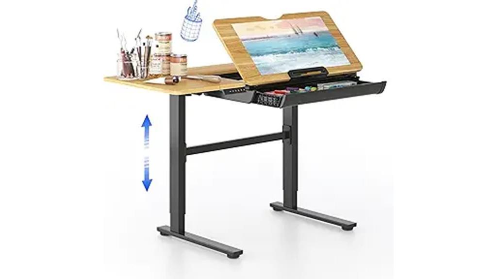 adjustable height tilting drafting table