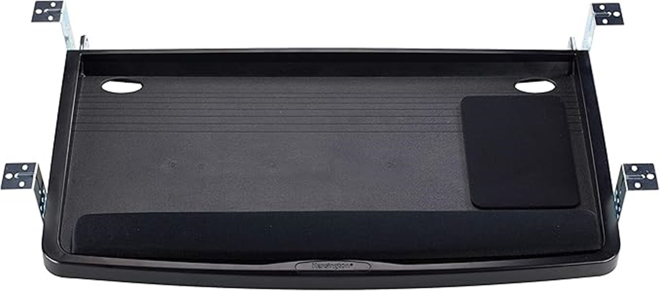 adjustable keyboard tray with cable management