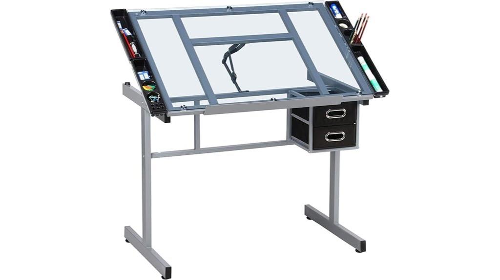 adjustable mobile drawing desk
