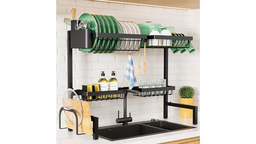 adjustable over sink dish rack