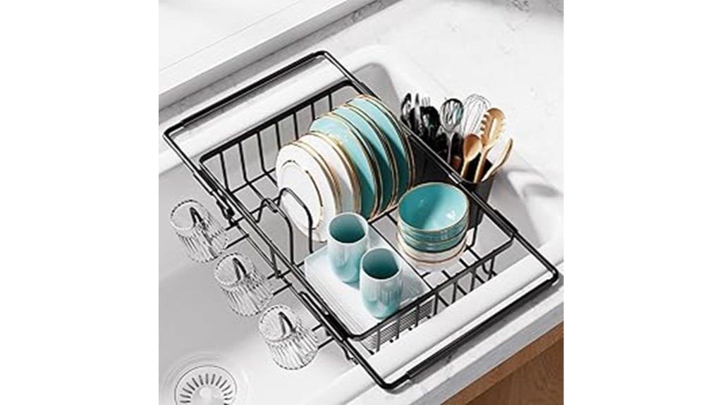 adjustable steel sink rack