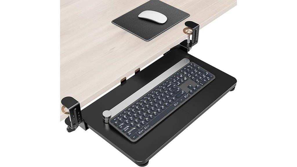 adjustable under desk tray