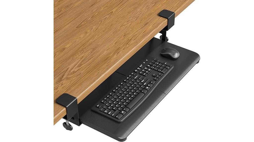 adjustable under desk tray