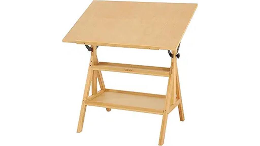 adjustable wooden drafting table