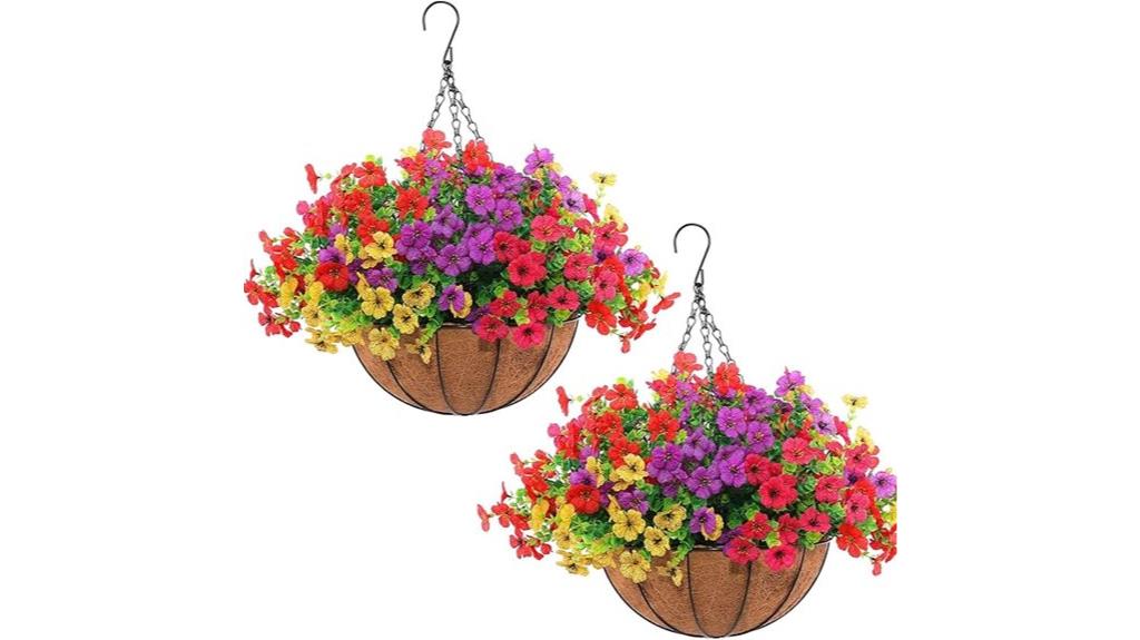 artificial hanging flower baskets