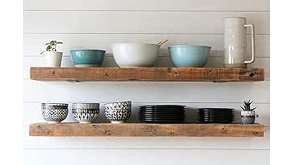 barn joist floating shelves