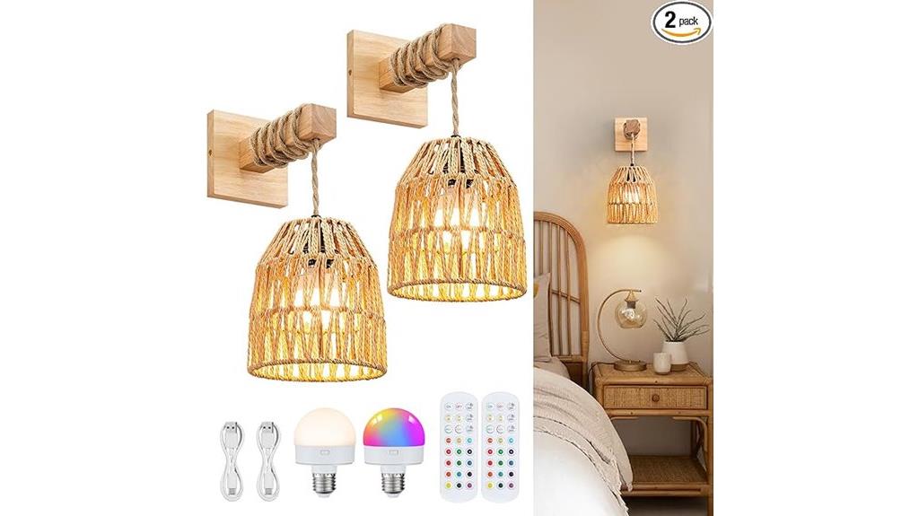 battery operated rattan lanterns