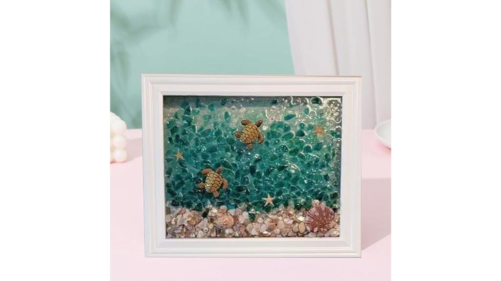 beach glass resin craft
