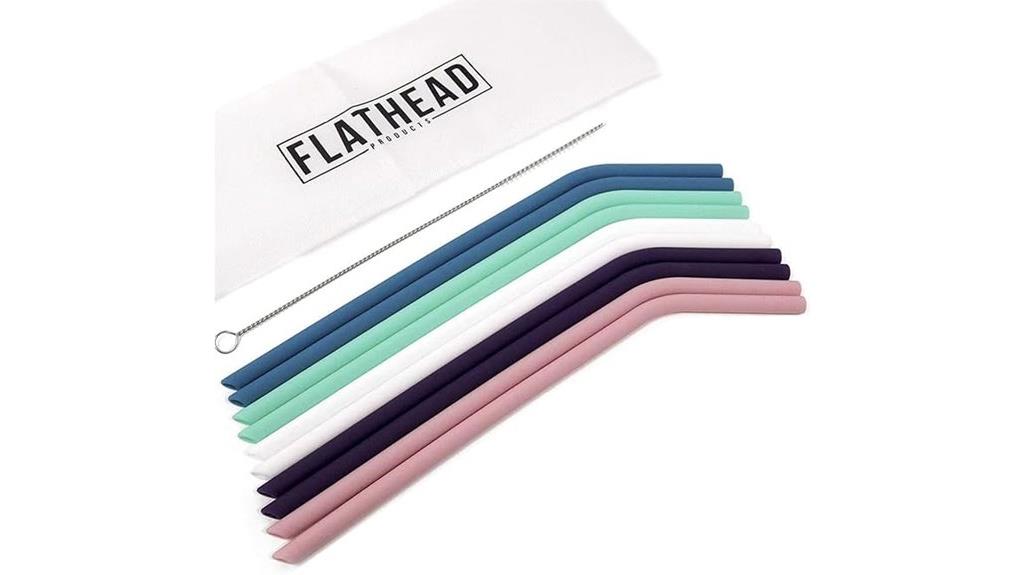 bent silicone straw set