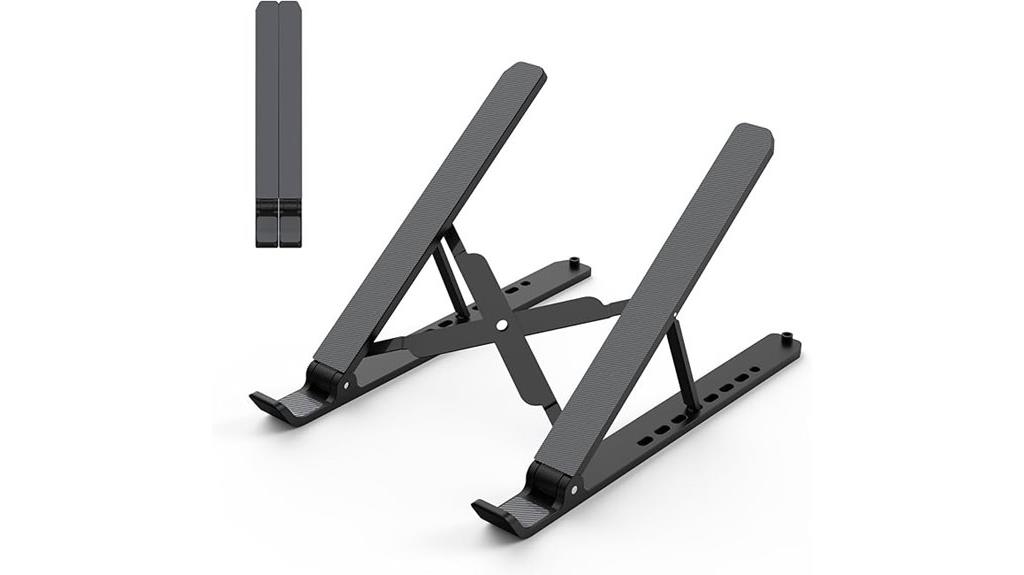 black adjustable laptop stand
