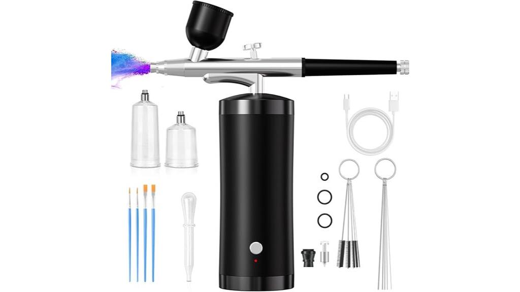black airbrush with compressor