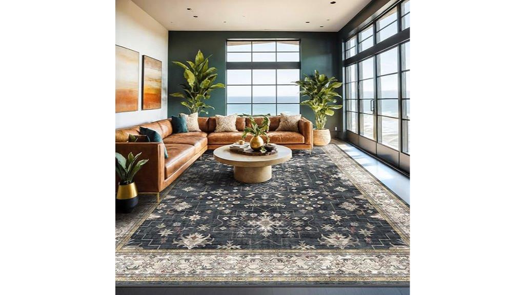 black boho rug 9x12