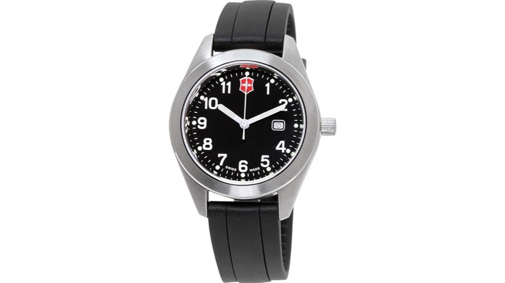 black dial silicone strap