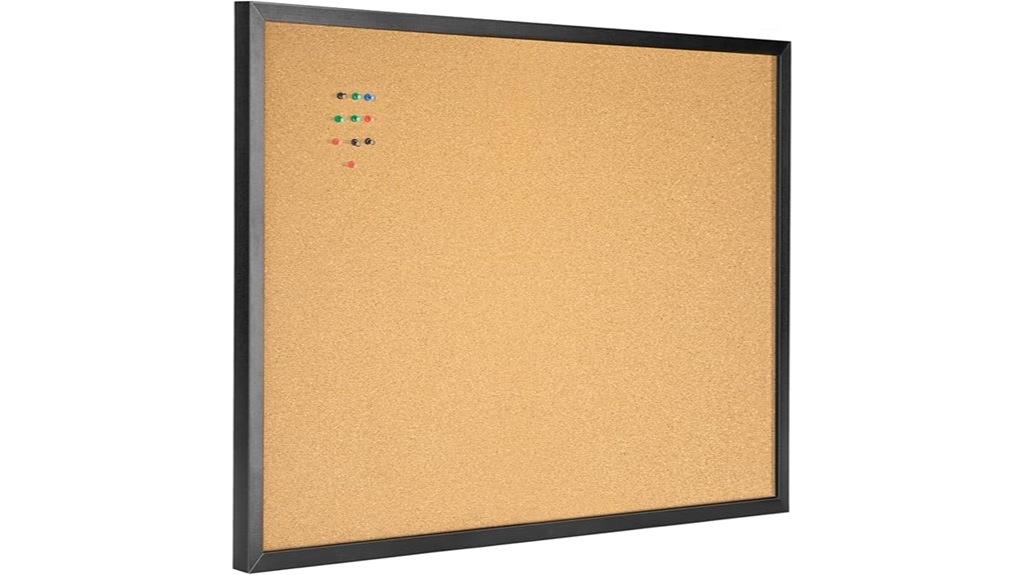 black frame cork board
