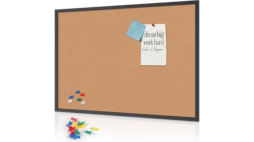black framed cork board