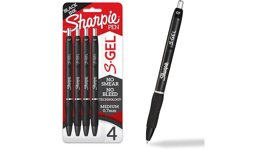 black medium point gel pens