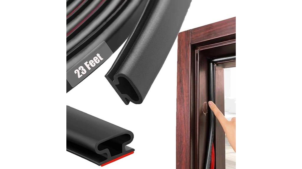 black rubber door seal