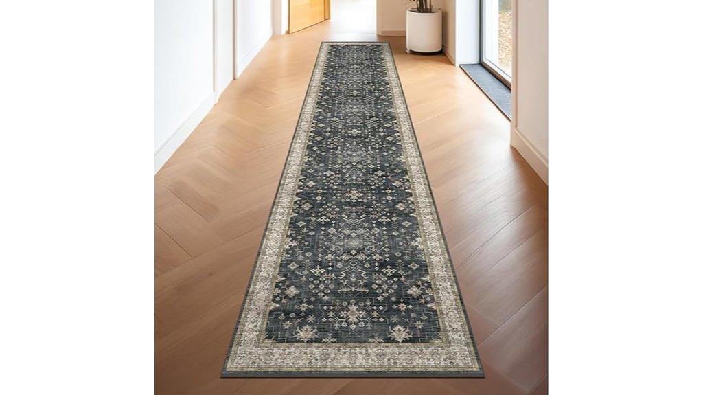 black vintage floral runner