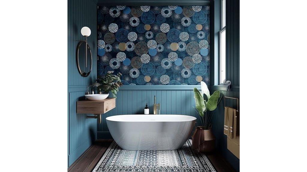 blue boho wall mural