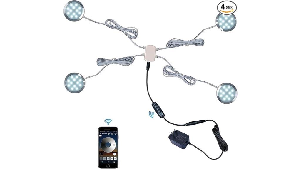 bluetooth controlled dimmable puck lights