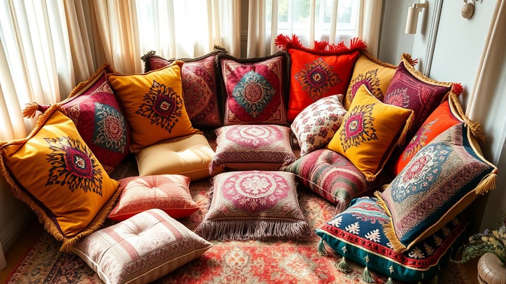 boho cushions for comfort