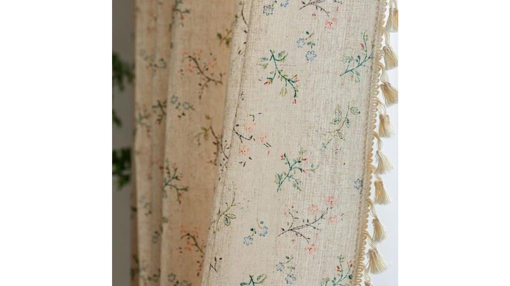 boho floral short curtains