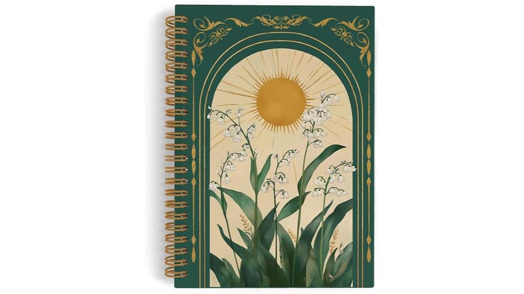 boho floral spiral notebook