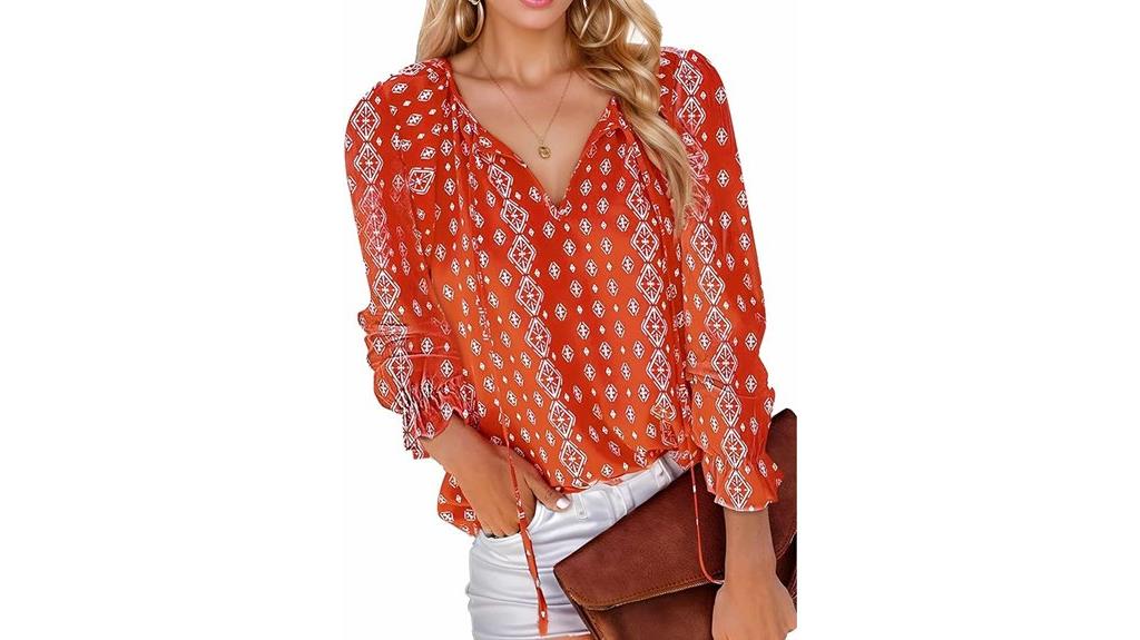 boho floral v neck top