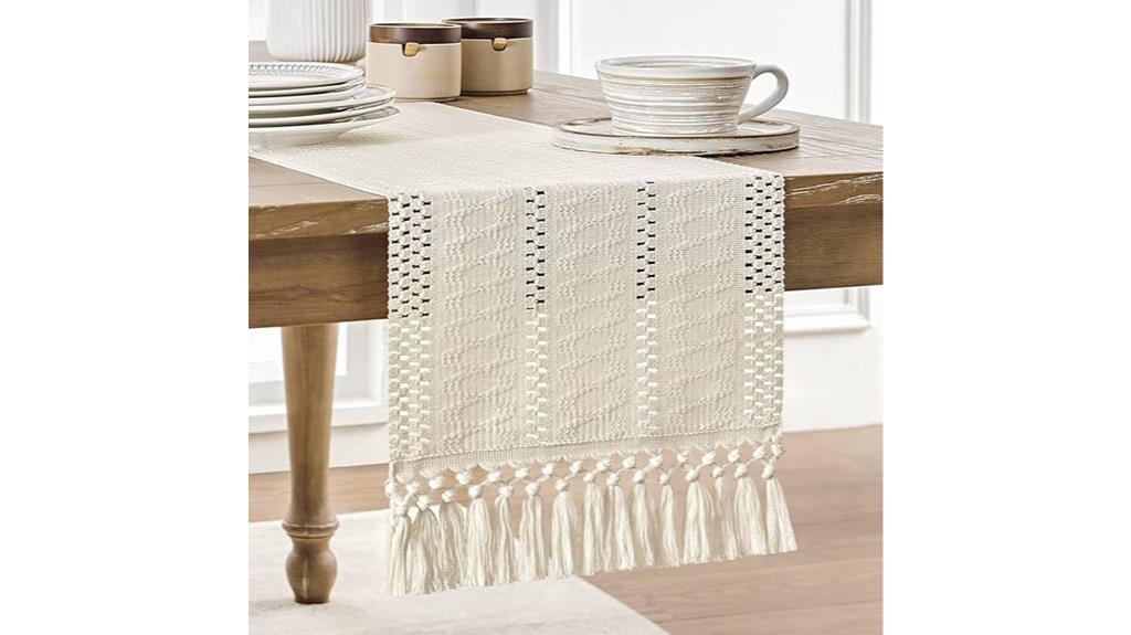 boho ivory farmhouse runner