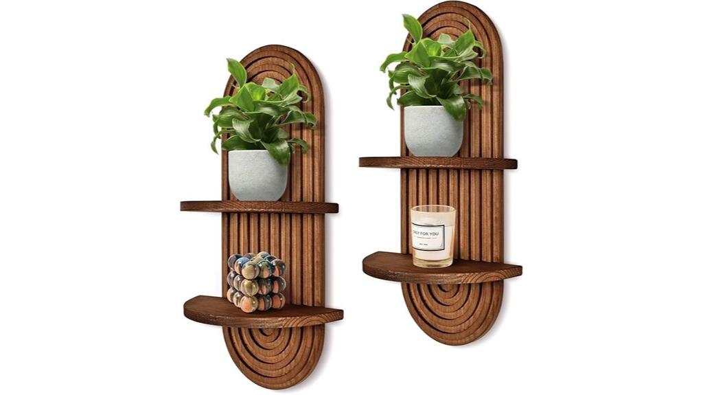 boho rainbow wall shelves