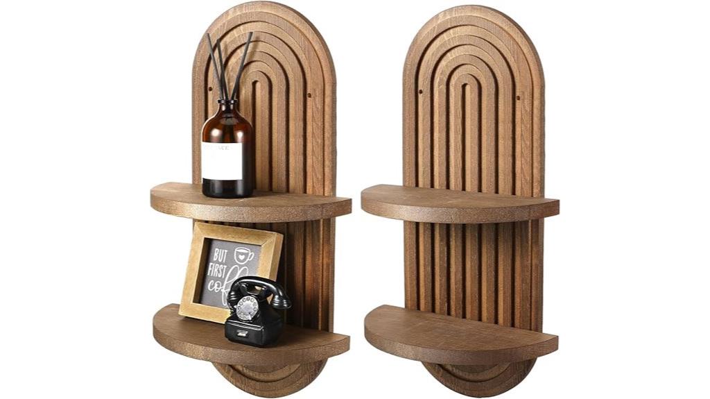 boho rainbow wooden shelf