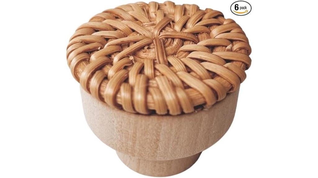 boho rattan drawer knobs