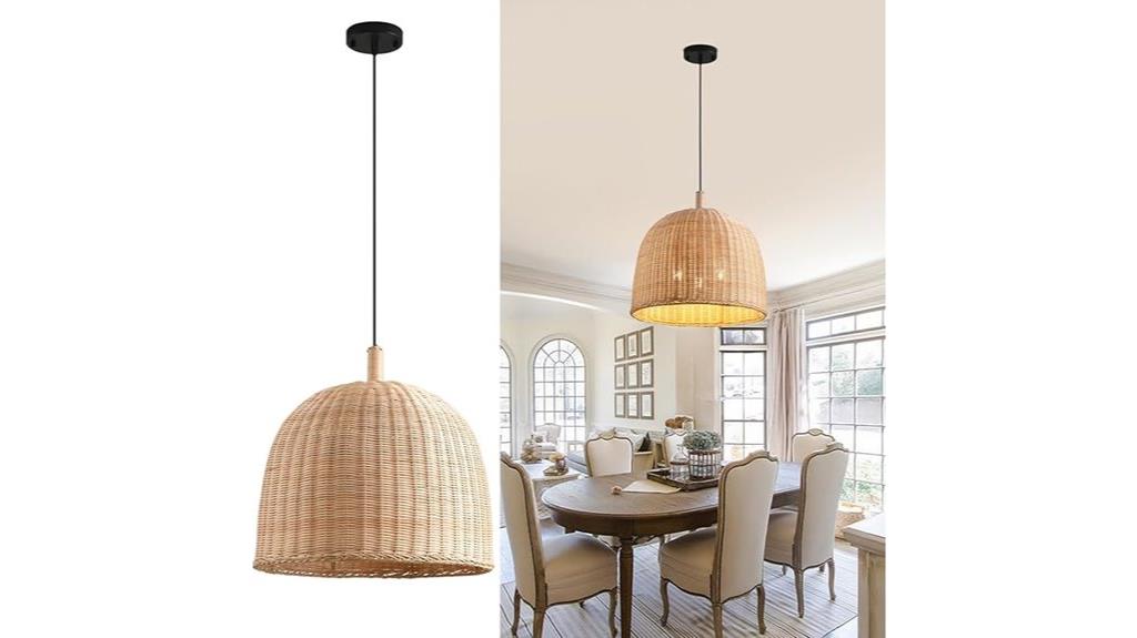 boho rattan pendant light