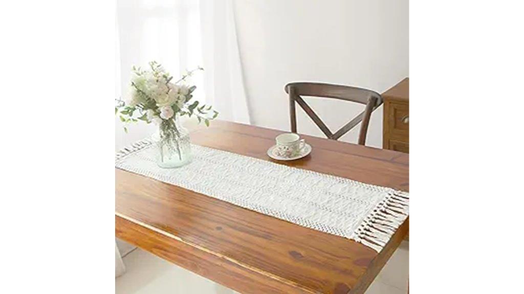 boho tassel macrame runner