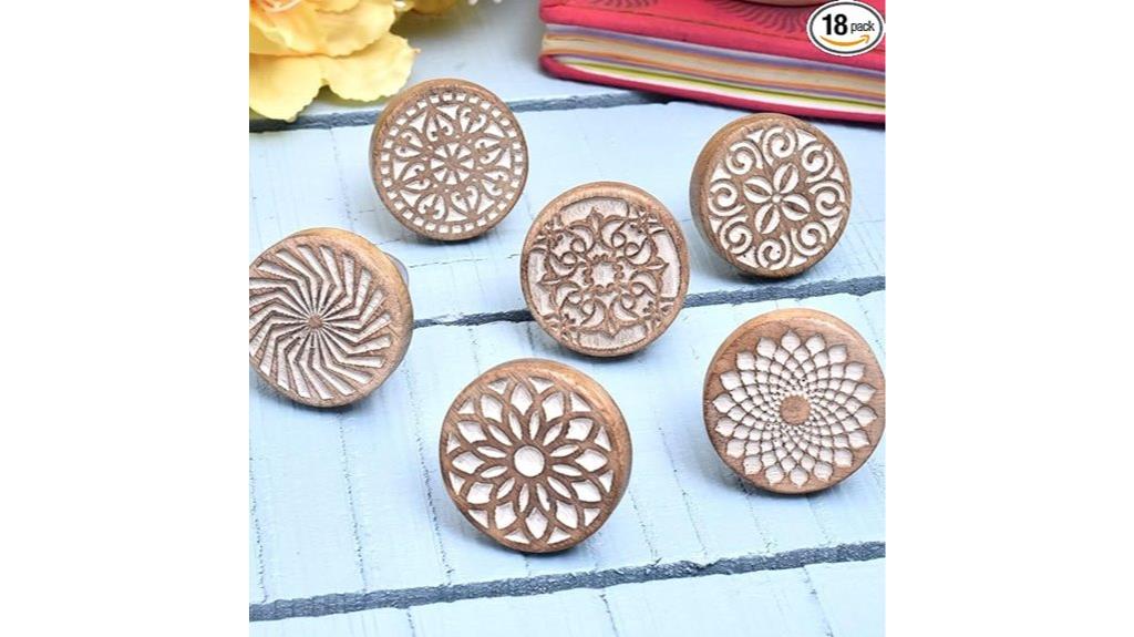 boho wooden cabinet knobs