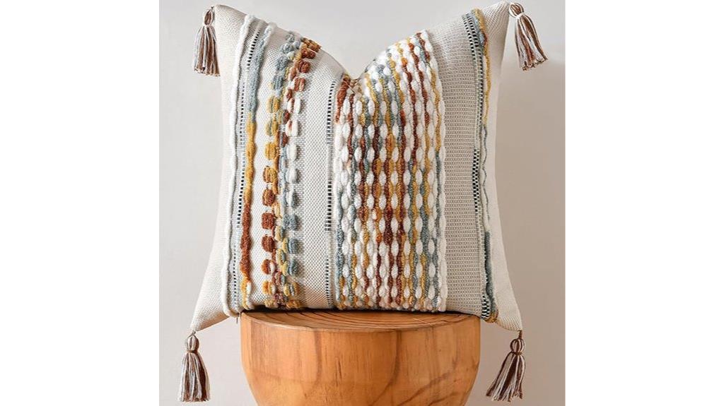 brown chenille boho pillow
