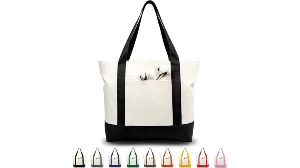 canvas tote bag with pocket
