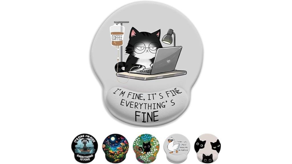 cat shaped ergonomic mouse pad