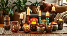 chic boho candle decor