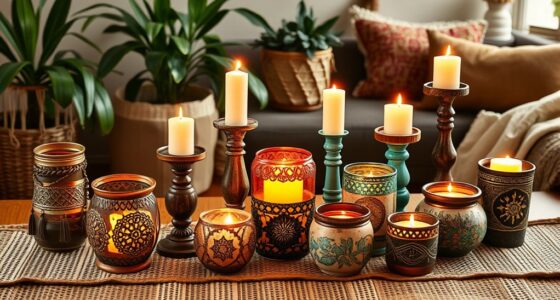chic boho candle decor